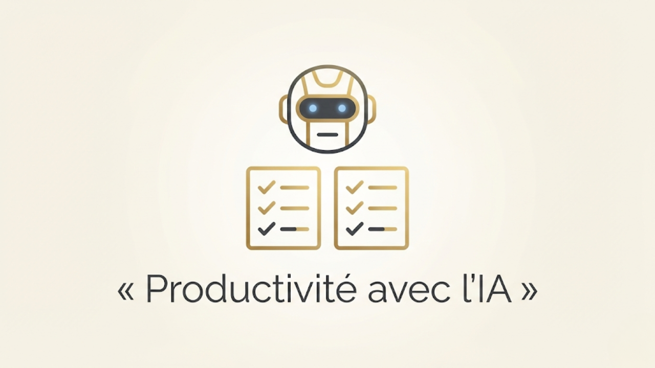 Illustration minimaliste productivité avec l’intelligence artificielle
