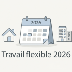 Calendrier minimaliste travail flexible 2026